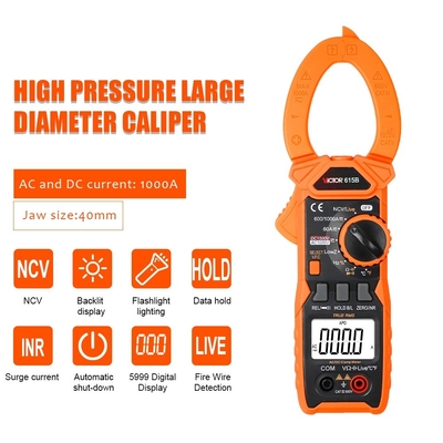 VICTOR 615B DC 1500V 1000A True RMS AC DC Digital Clamp Multimeter с живым NCV солнечным энергетическим сцеплением