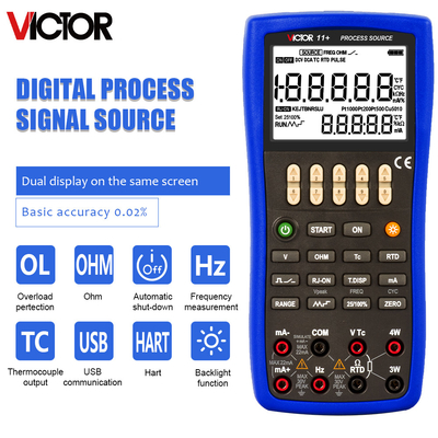 VICTOR 11+ Процессный сигнал Источник ручной калибровщик калибровщик процесса мультиметрный цифровой калибровщик